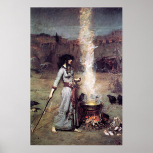 Magic Circle av John William Waterhouse -1886 Poster