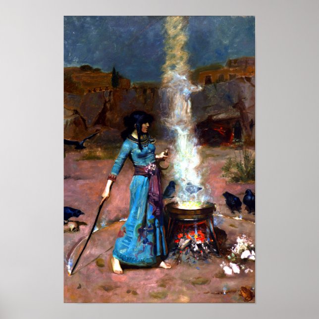 Magic Circle John William Waterhouse Art Poster (Framsidan)