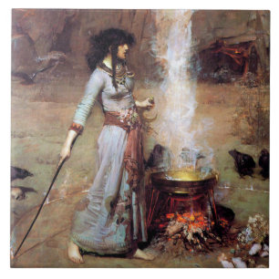 Magic Circle, John William Waterhouse Kakelplatta