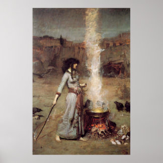 "Magic Circle" John William Waterhouse Poster