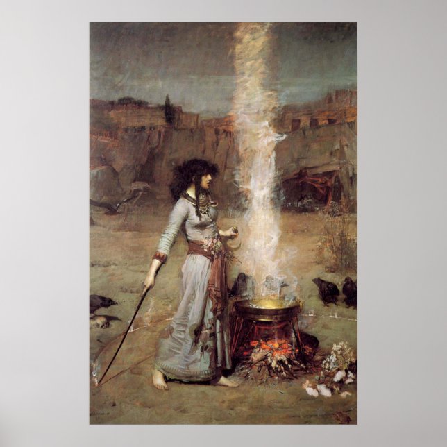 "Magic Circle" John William Waterhouse Poster (Framsidan)