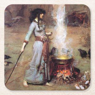 Magic Circle, John William Waterhouse Underlägg Papper Kvadrat