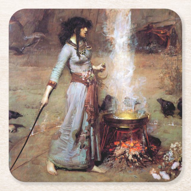 Magic Circle, John William Waterhouse Underlägg Papper Kvadrat (Framsidan)