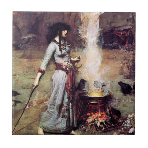 Magic Circle Waterhouse Pre-Raphaelite Tile Kakelplatta