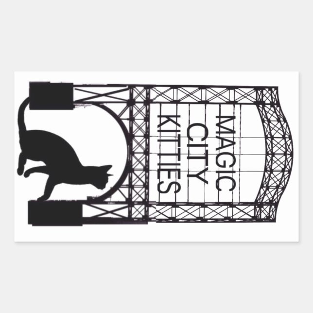 Magic City Kattunge Sticker Rektangulärt Klistermärke (Framsida)