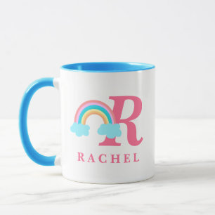 Magic Colorful Rainbow Monogram Initial Namn Mugg