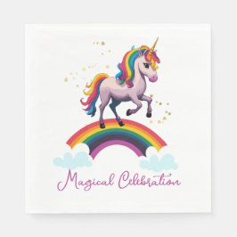 Magic Colorful Unicorn Rainbow Birthday Pappersservett