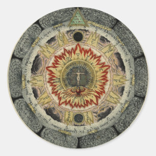 Magic Cosmic Ro Mandala Round Stickers Runt Klistermärke