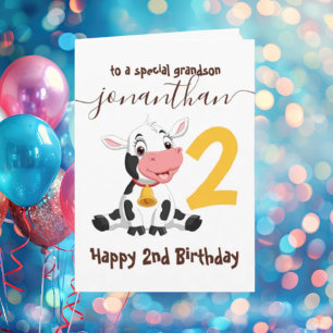 Magic Cow Birthday-firande för morson Kort