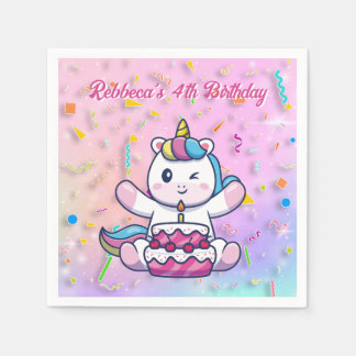 Magic CreatUnicorn Rosa Birthday Napkin Pappersservett