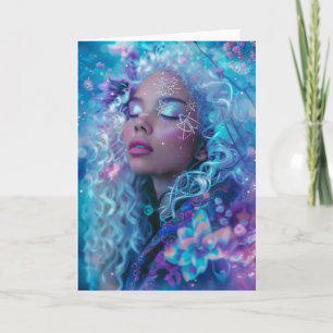 *~* Magic Curly Hair Woman Andlig SC4 BLANK Tack Kort