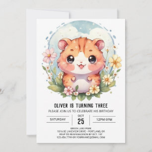 Magic Cute Hamster Birthday Inbjudningar