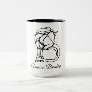Magic Cute Monogram B Anpassningsbar Unicorn Brook Mugg