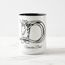 Magic Cute Monogram D Unicorn Pappa eller Din text