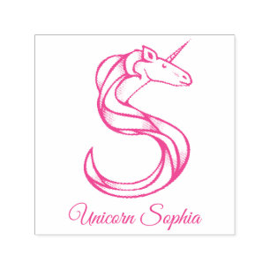 Magic Cute Monogram S Anpassningsbar Unicorn Sophi Självfärgande Stämpel
