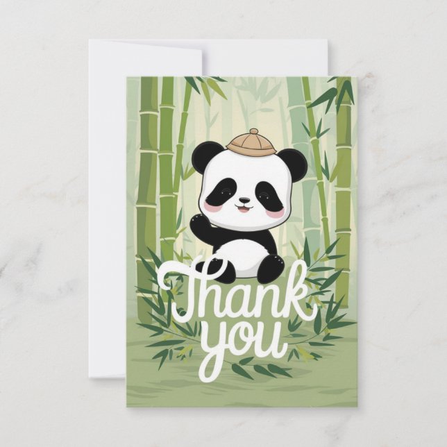 Magic Cute Panda Tack Kort (Framsida)