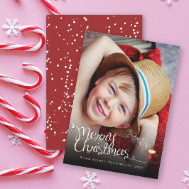 Magic Cute Tecknad Elf God jul Roligt Photo Julkort