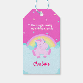 Magic Cute Unicorn Birthday Presentetikett