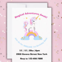 Magic Cute Vattencolor Rinbow Unicorn-födelsedag