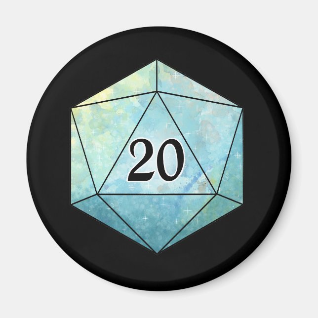 Magic d20 Dice Magnet (Framsidan)