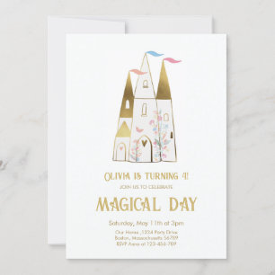 Magic Day Princess Castle Girl Birthday Inbjudningar