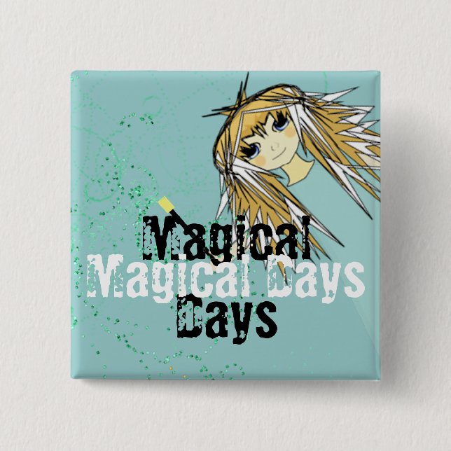 Magic Days Ultra Cute Anime Girl Magic Trollspö Knapp (Framsida)