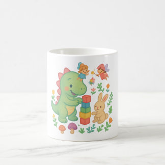 Magic Dino & Bunny - Cute Fairy Tale Friends Mugg