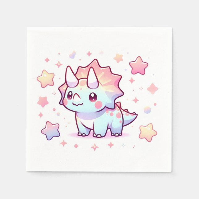 Magic Dino Dinosaur Baby Showerr Pappersservett (Framsidan)