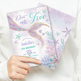 Magic Dive in Femte Sjöjungfrun Födelsedagsfest Inbjudningar