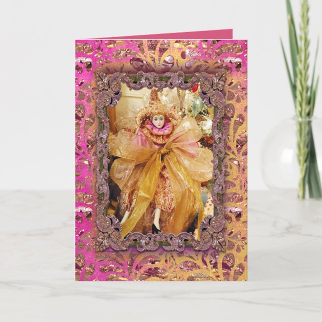 Magic Doll och Bow Victorian jul Helgkort (Framsida)