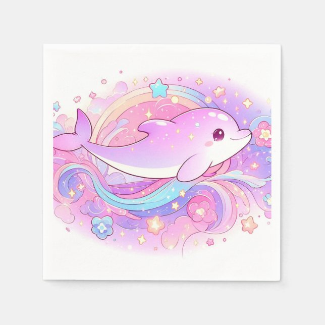 Magic Dolphin Baby Shower Pappersservett (Framsidan)