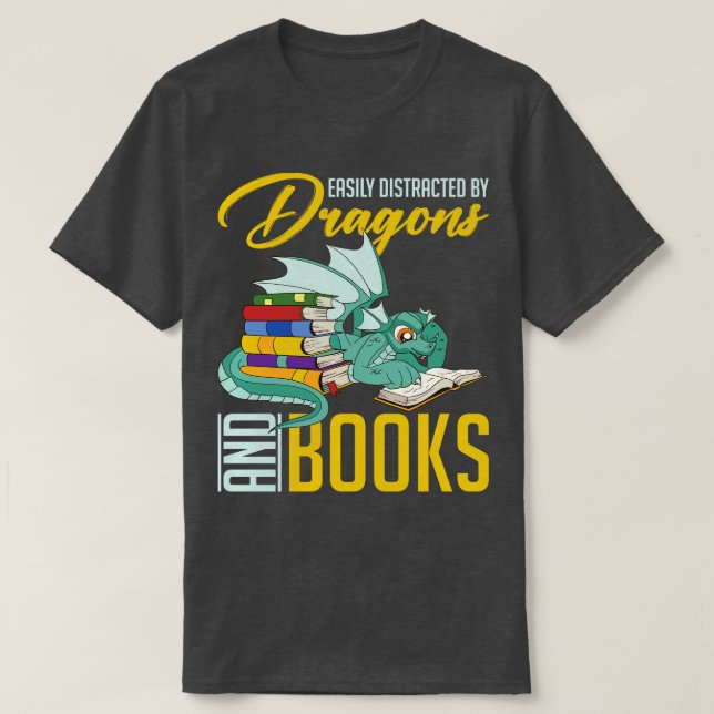 Magic Dragon Älskare Bok Älskare Reading Funny Bok T Shirt (Design framsida)