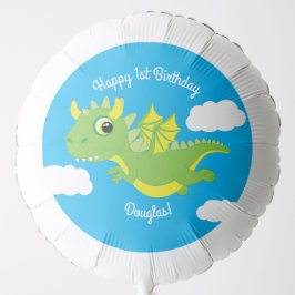 Magic Dragon Cute 1:a födelsedag Mylar Balloon