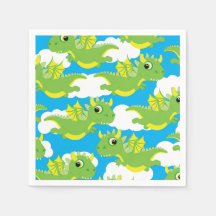 Magic Dragon Cute 1:a födelsedag Party Napkins