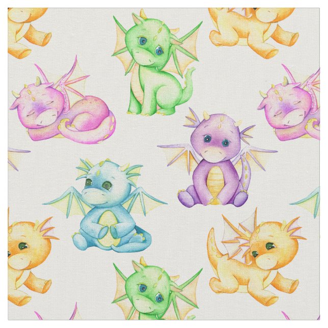 Magic Dragon Dreams Baby Shower Fabric Tyg (Närbild)