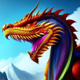 Magic Dragon Head Ansikte T-Shirt