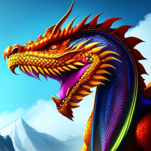 Magic Dragon Head Ansikte T-Shirt (Skapare uppladdad)