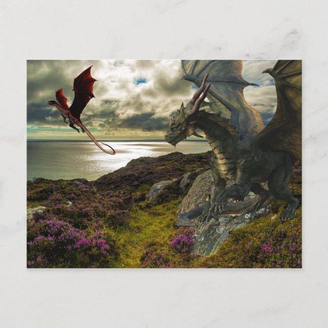 Magic Dragon Ocean Cliff Vykort (Framsida)