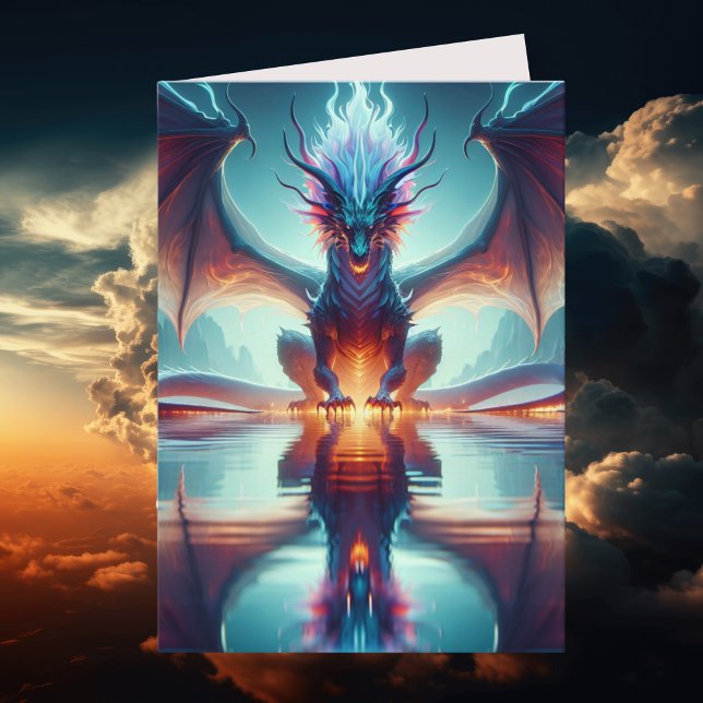 Magic Dragon Reflection Birthday Kort (Skapare uppladdad)
