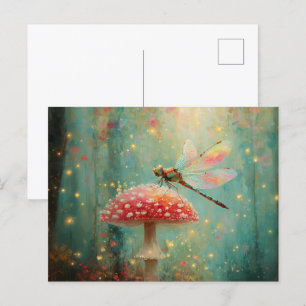Magic Dragonfly på ett svamprum Vykort