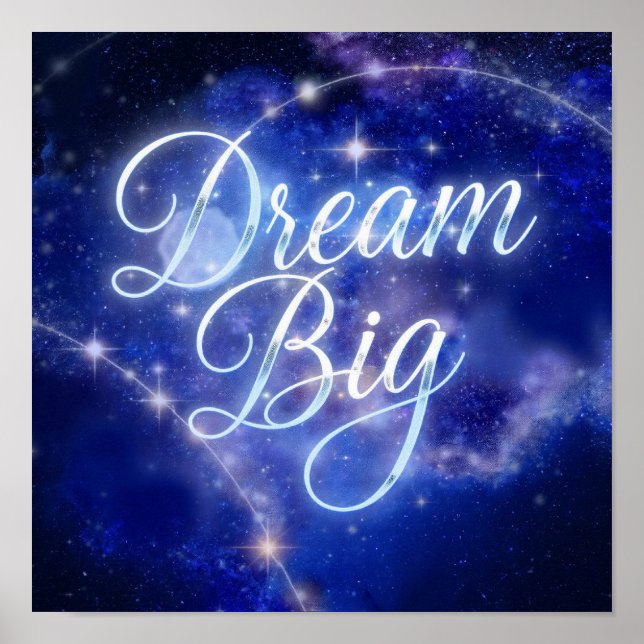 Magic "Dream Big" Calligraphy - Celestial Sparkl Poster (Framsidan)
