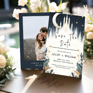 Magic Dream Mystical Stars Måne Bröllop Spara Datumet