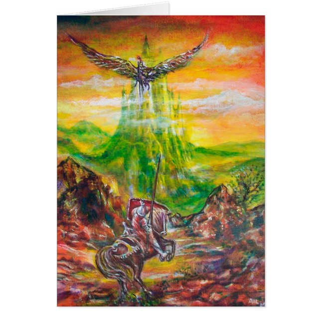 MAGIC DUEL MELLAN BRADAMANT OCH NEGROMANCER HÄLSNINGSKORT (Framsidan)