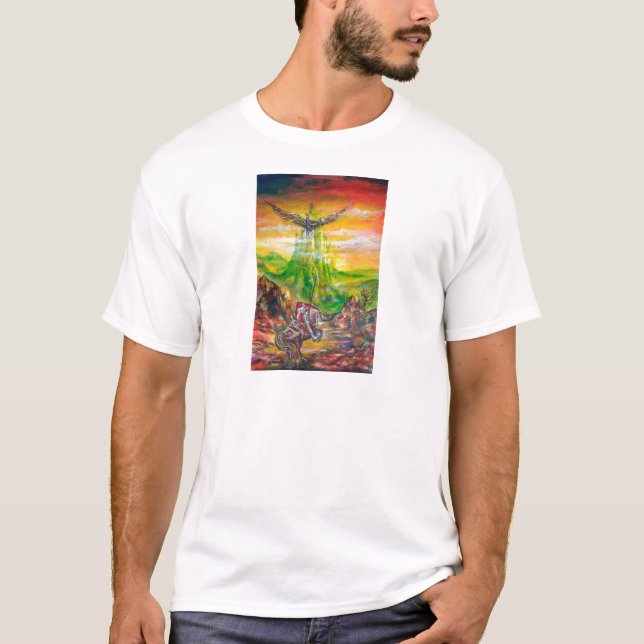 MAGIC DUEL MELLAN BRADAMANT OCH NEGROMANCER TEE SHIRT (Framsida)