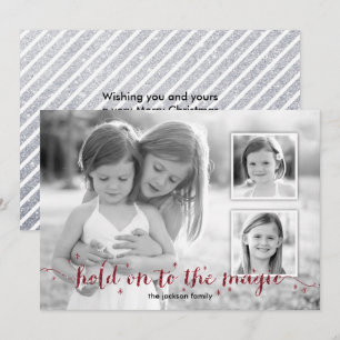 Magic Dust Red 3 Photo Helgdag Card Julkort