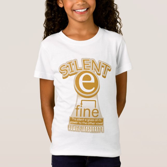 Magic e rule PHONICS som lär sig engelska T Shirt (Framsida)