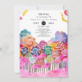 Magic Editable Candyland Birthday Inbjudningar