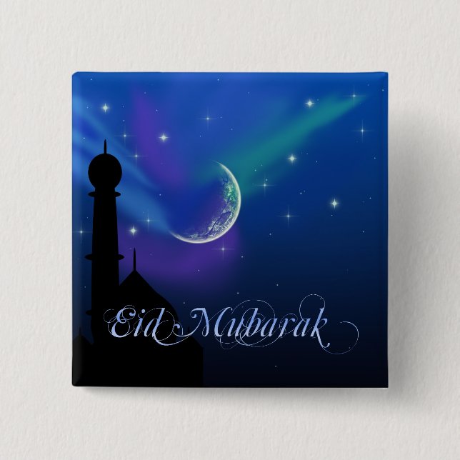 Magic Eid Night - Islamic Hälsning Button Knapp (Framsida)