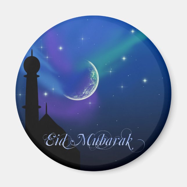 Magic Eid Night - Islamic Hälsning Magnet (Framsidan)
