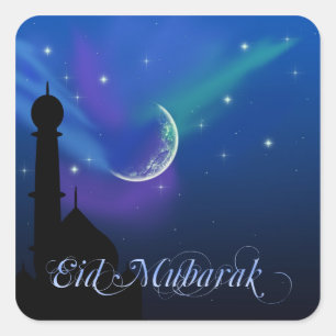 Magic Eid Night - Islamic Hälsning Sticker Fyrkantigt Klistermärke
